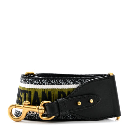 Christian Dior Canvas Embroidered Shoulder Strap Green 1 of 3