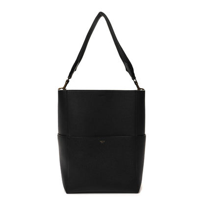 Celine Soft Grained Calfskin Sangle Bucket Bag Black 1 of 10