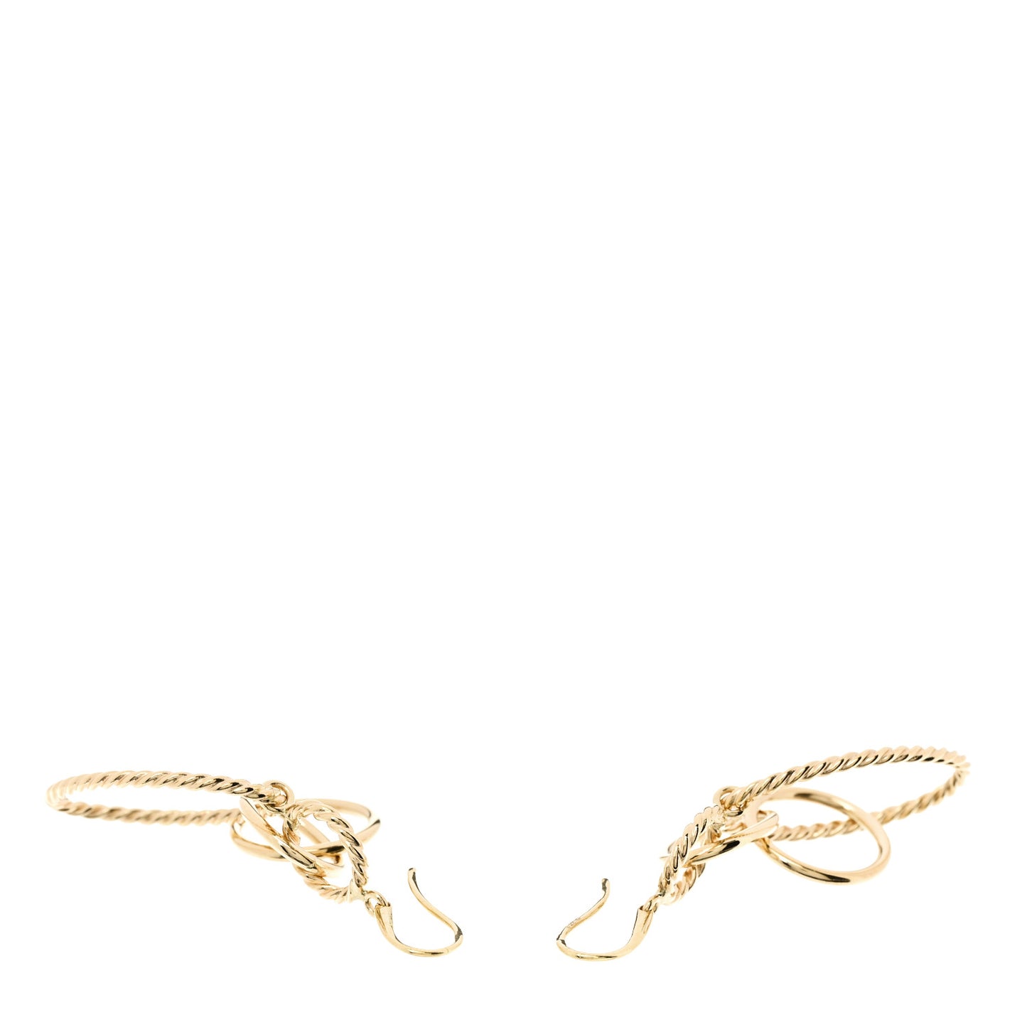18K Yellow Gold Mobile Oval Drop Earrings