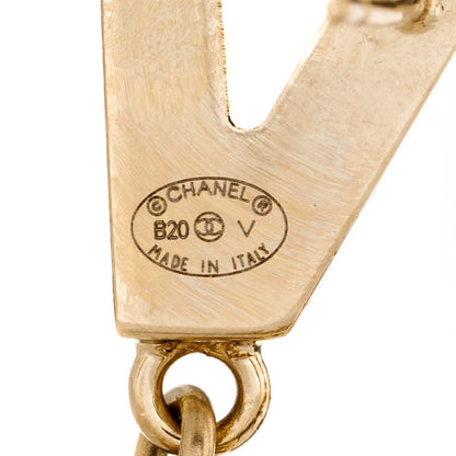 Chanel Metal Cha-Nel Logo Drop Earrings 4 of 5