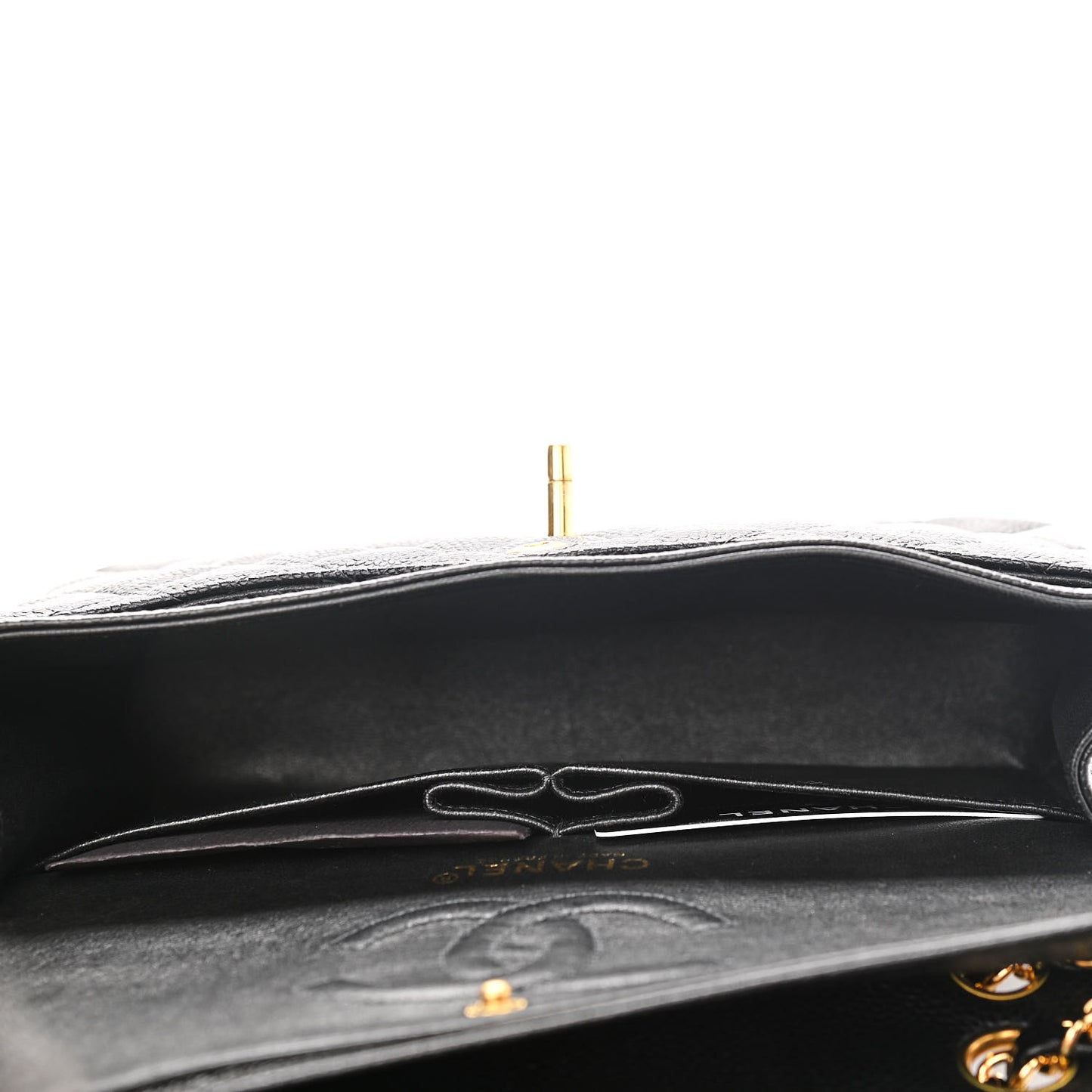 Caviar Quilted Small Double Flap Black