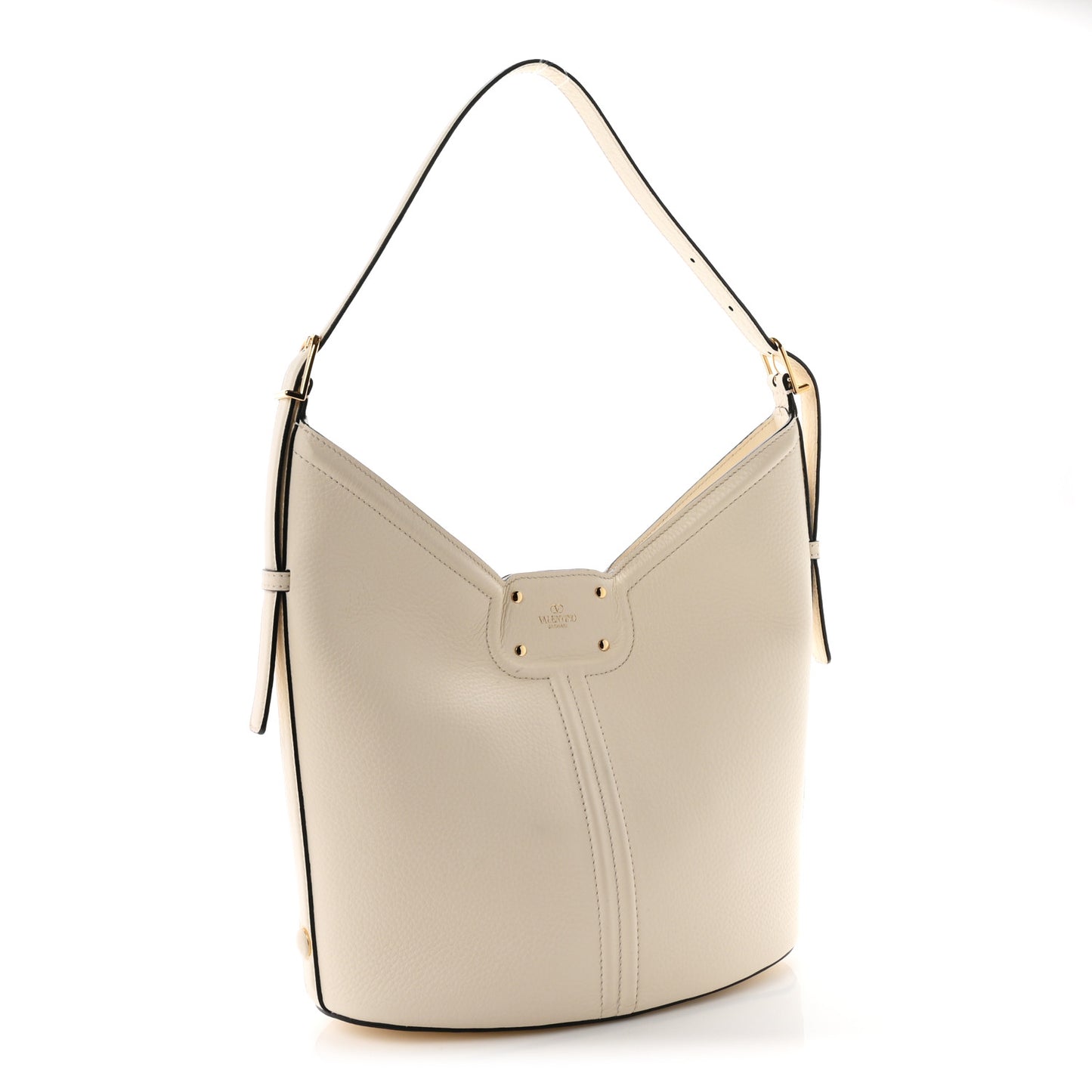 Grained Calfskin Vlogo Tote White