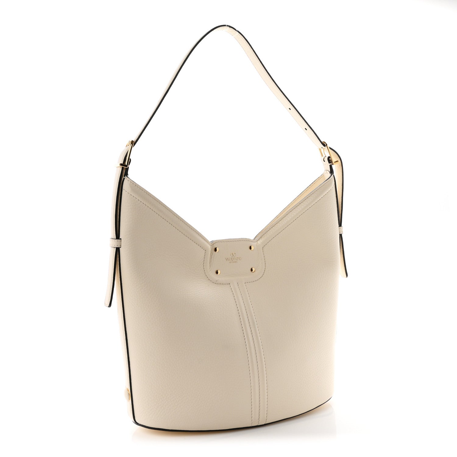 Valentino Garavani Grained Calfskin Vlogo Tote White 3 of 12