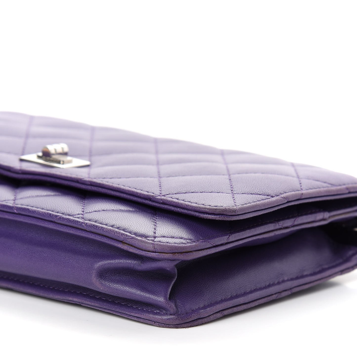 Lambskin Quilted Reissue Wallet On Chain WOC Purple
