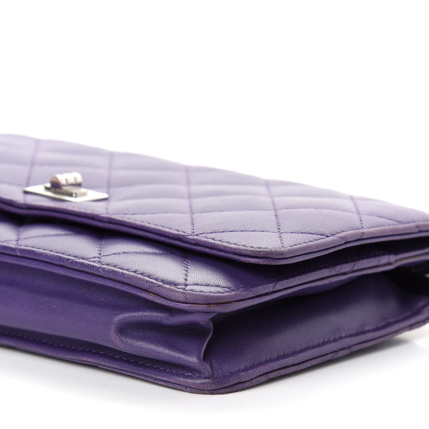 Chanel Lambskin Quilted Reissue Wallet On Chain WOC Purple 10 of 11