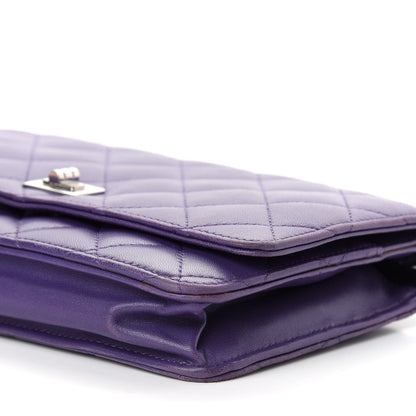 Chanel Lambskin Quilted Reissue Wallet On Chain WOC Purple 10 of 11