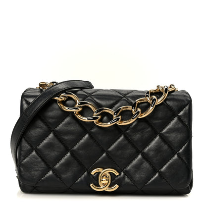 Chanel Lambskin Quilted Medium Color Match Flap Black 1 of 13
