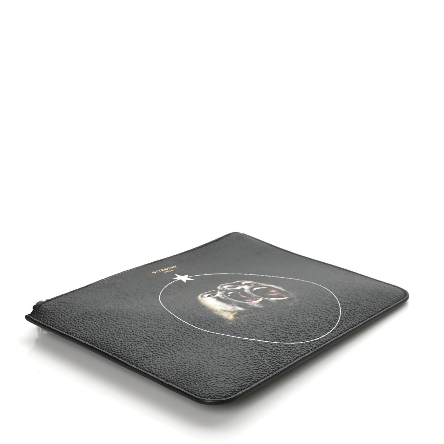 Coated Canvas Monkey Brother Print Large Zip Pouch Black