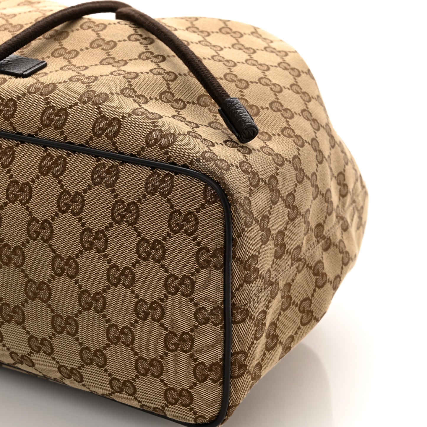 Monogram Dollar Calfskin O Drawstring Backpack Beige Ebony Testa di Moro Dark Chocolate