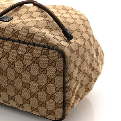 Gucci Monogram Dollar Calfskin O Drawstring Backpack Beige Ebony Testa di Moro Dark Chocolate 10 of 10