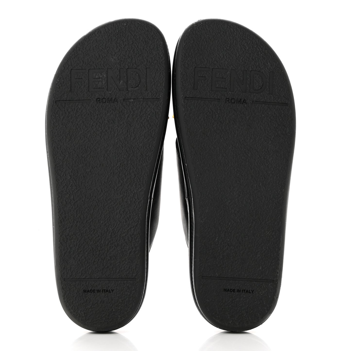 Vitello Womens Fendigraphy Slide Sandals 38.5 Black