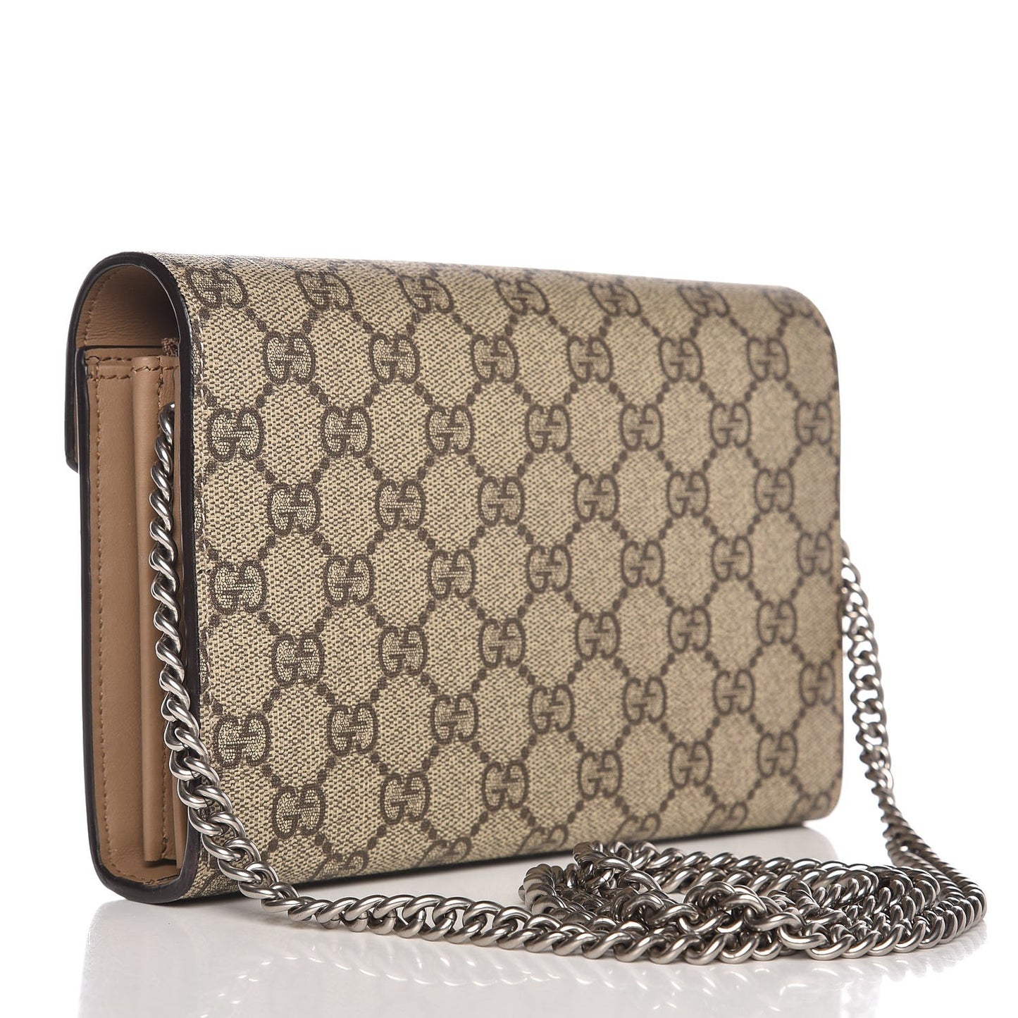 GG Supreme Monogram Mini Dionysus Chain Wallet Beige Taupe