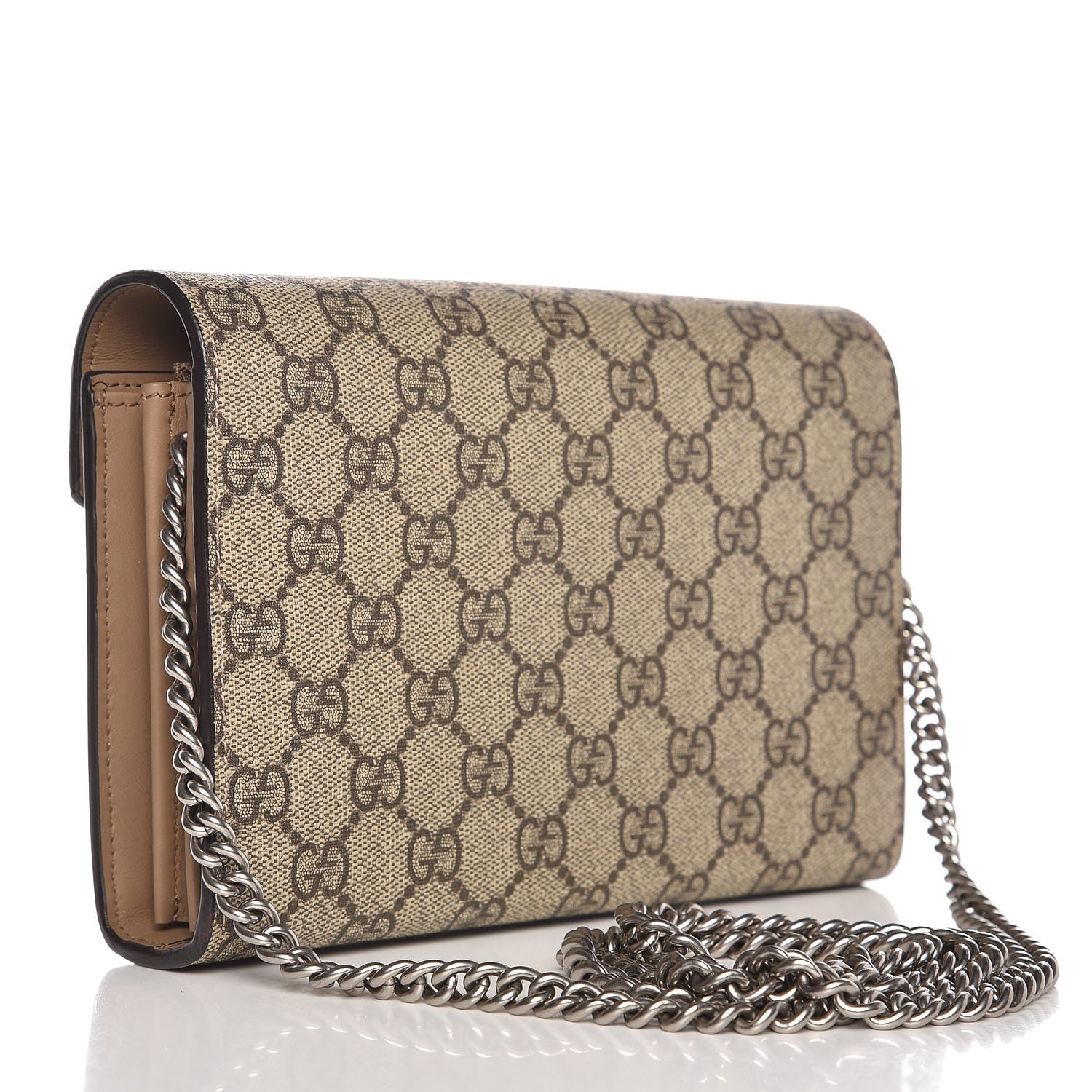 Gucci GG Supreme Monogram Mini Dionysus Chain Wallet Beige Taupe 3 of 7