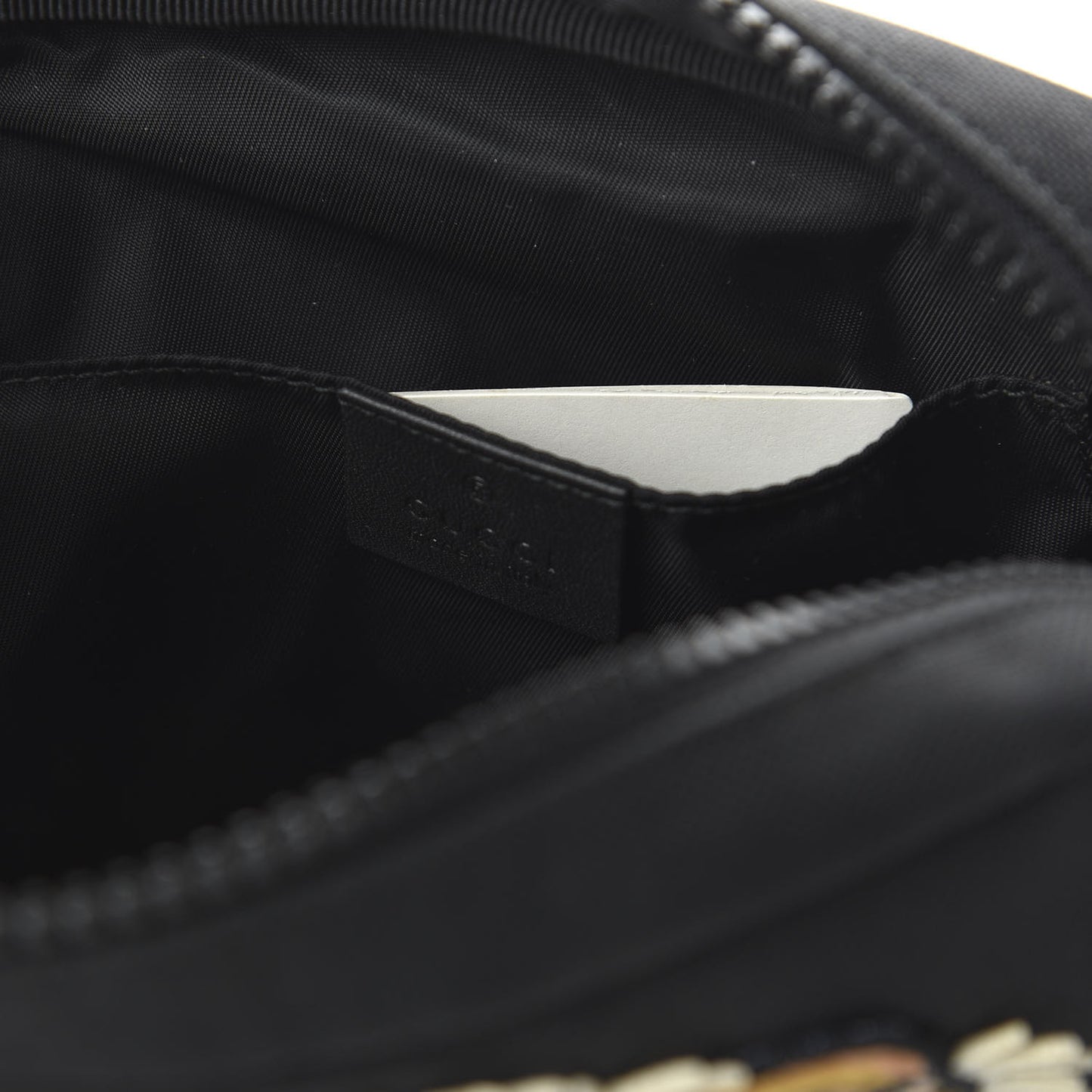 Canvas Web Tiger Embroidered Messenger Bag Black