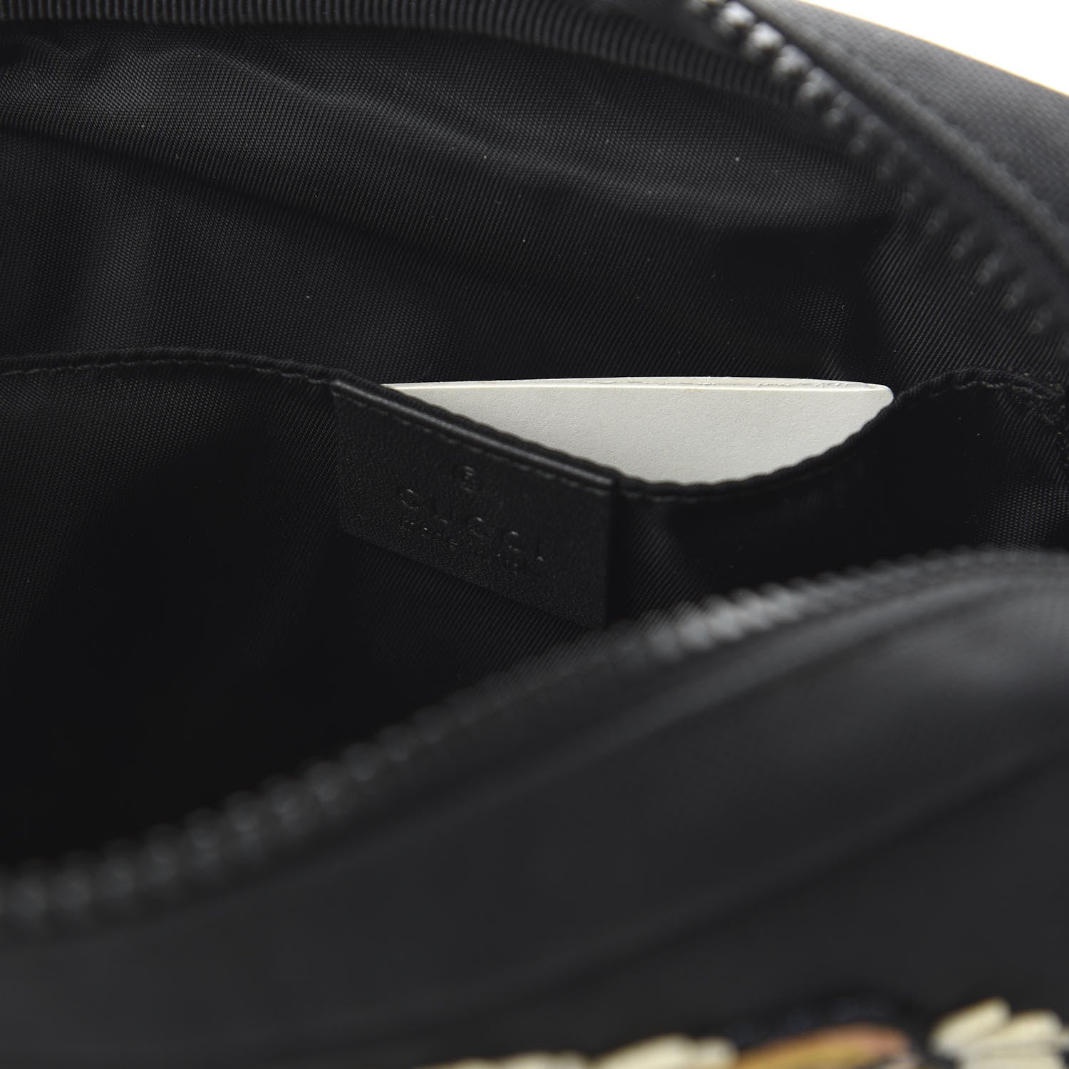 Gucci Canvas Web Tiger Embroidered Messenger Bag Black 8 of 10