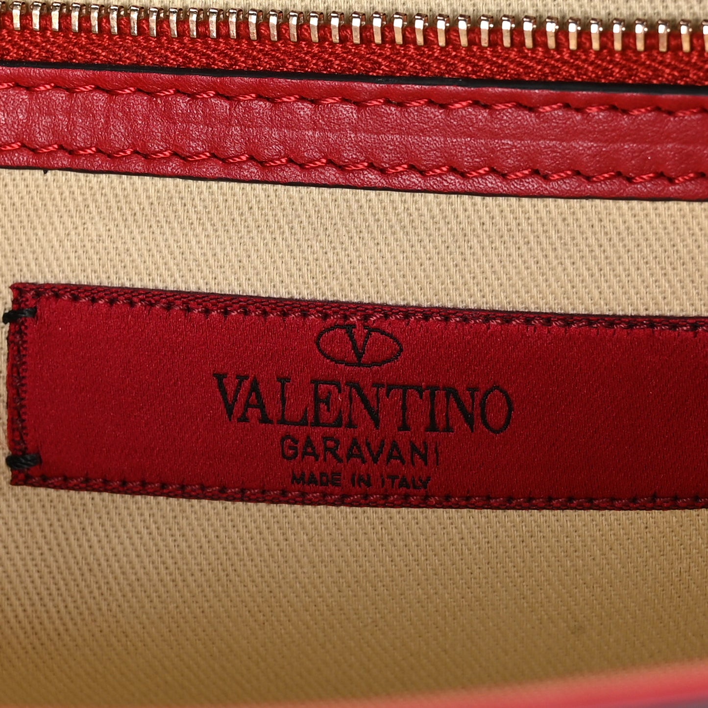 Vitello Medium Glam Lock Rockstud Flap Red