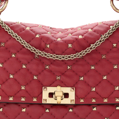 Valentino Garavani Nappa Large Rockstud Spike Shoulder Bag Rubino 7 of 15