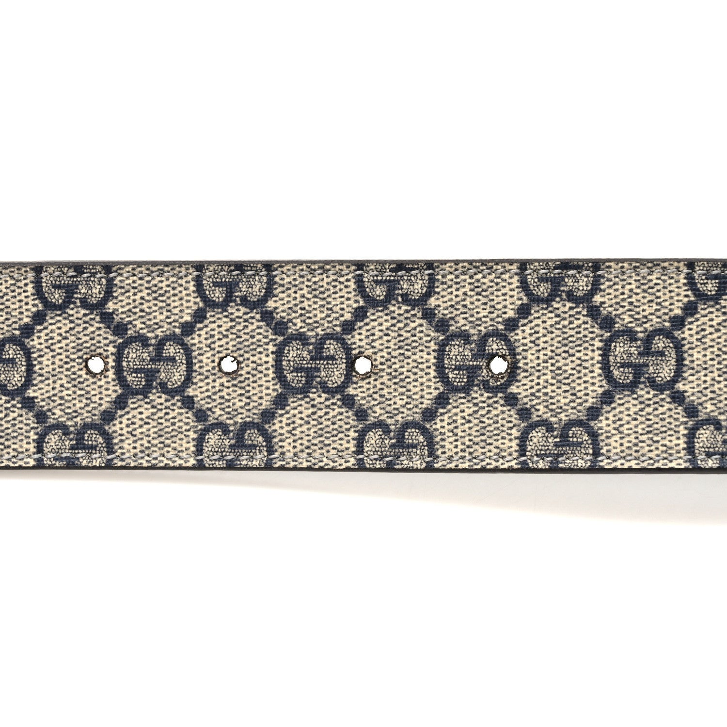 Gucci GG Supreme Monogram Selleria Calfskin Interlocking G 40mm Belt 80 32 Navy 4 of 4