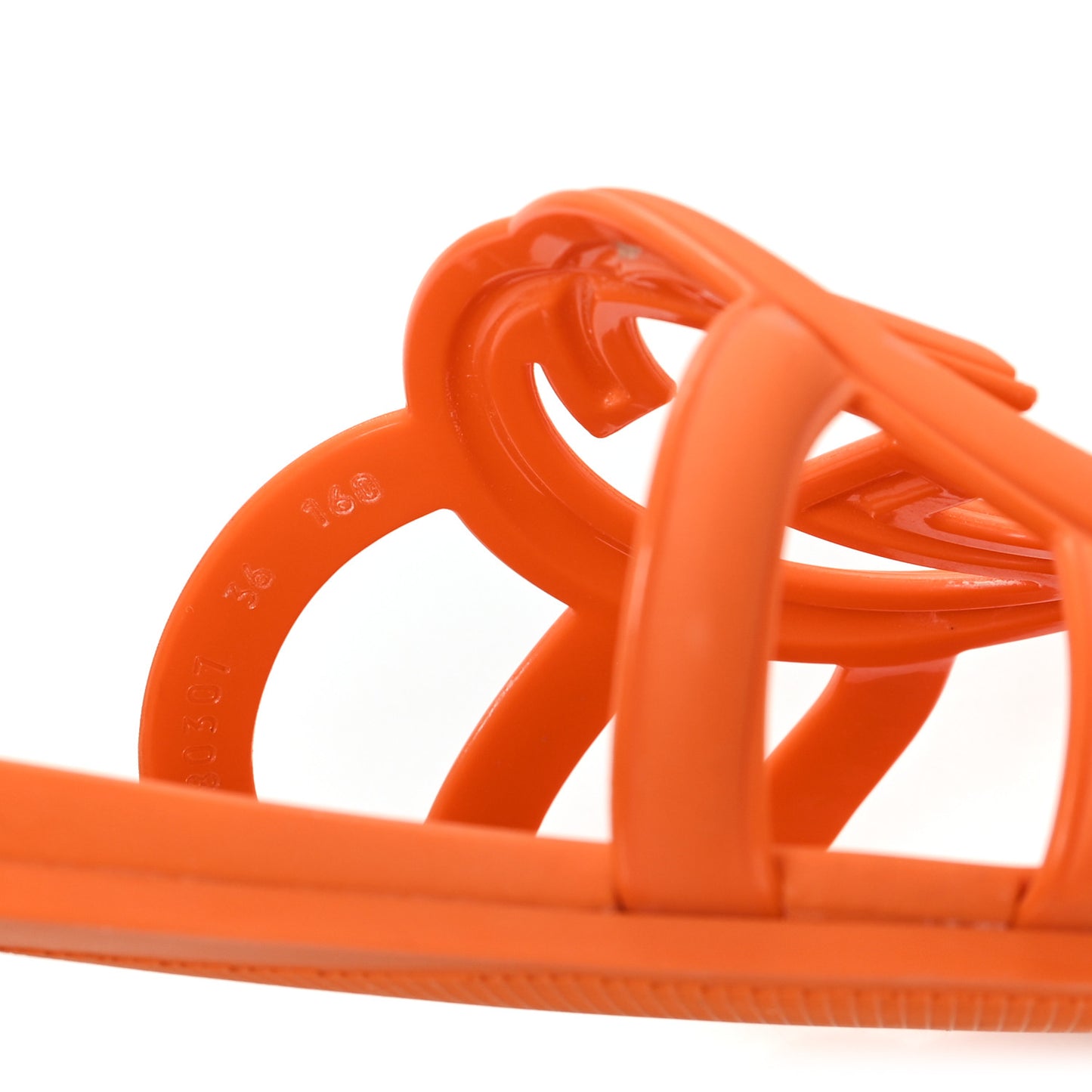 Rubber Interlocking G Womens Slide Sandals 36 Persimmon Orange