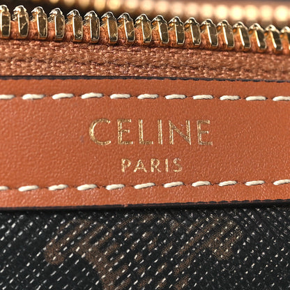 Celine Triomphe Canvas Calfskin Boston Bag Tan 6 of 10
