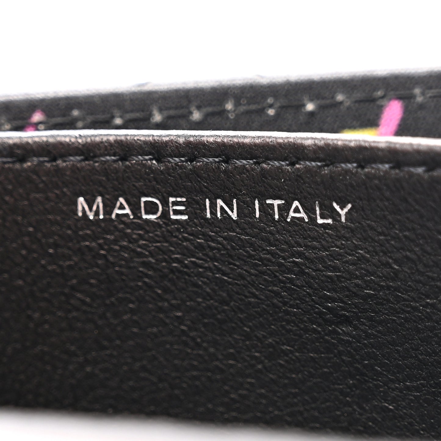 Lambskin Quilted Card Holder On Chain Black