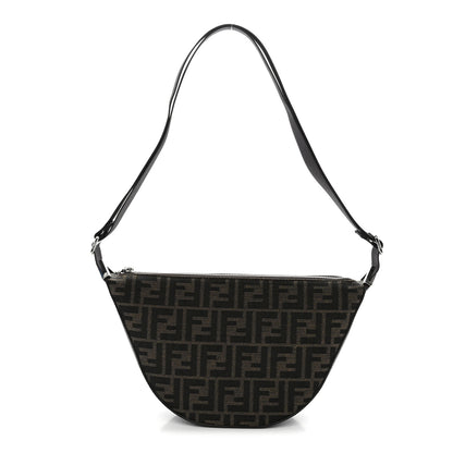 Fendi Fabric Jacquard FF Melon Bag Tobacco Black 1 of 9