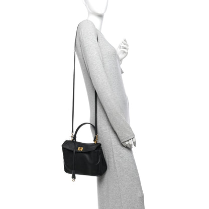Balenciaga Natural Smooth Calfskin Mini Rodeo Top Handle Handbag Black 2 of 10