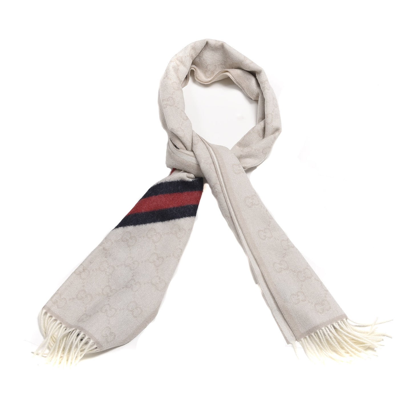 Wool Angora Monogram Web New Nikky Scarf Sand Blue
