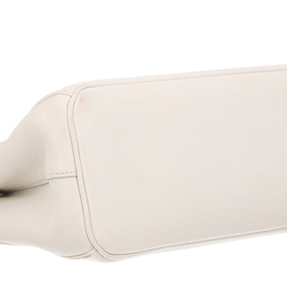 Prada Soft Grain Medium East West Galleria Double Zip Bag White 8 of 9