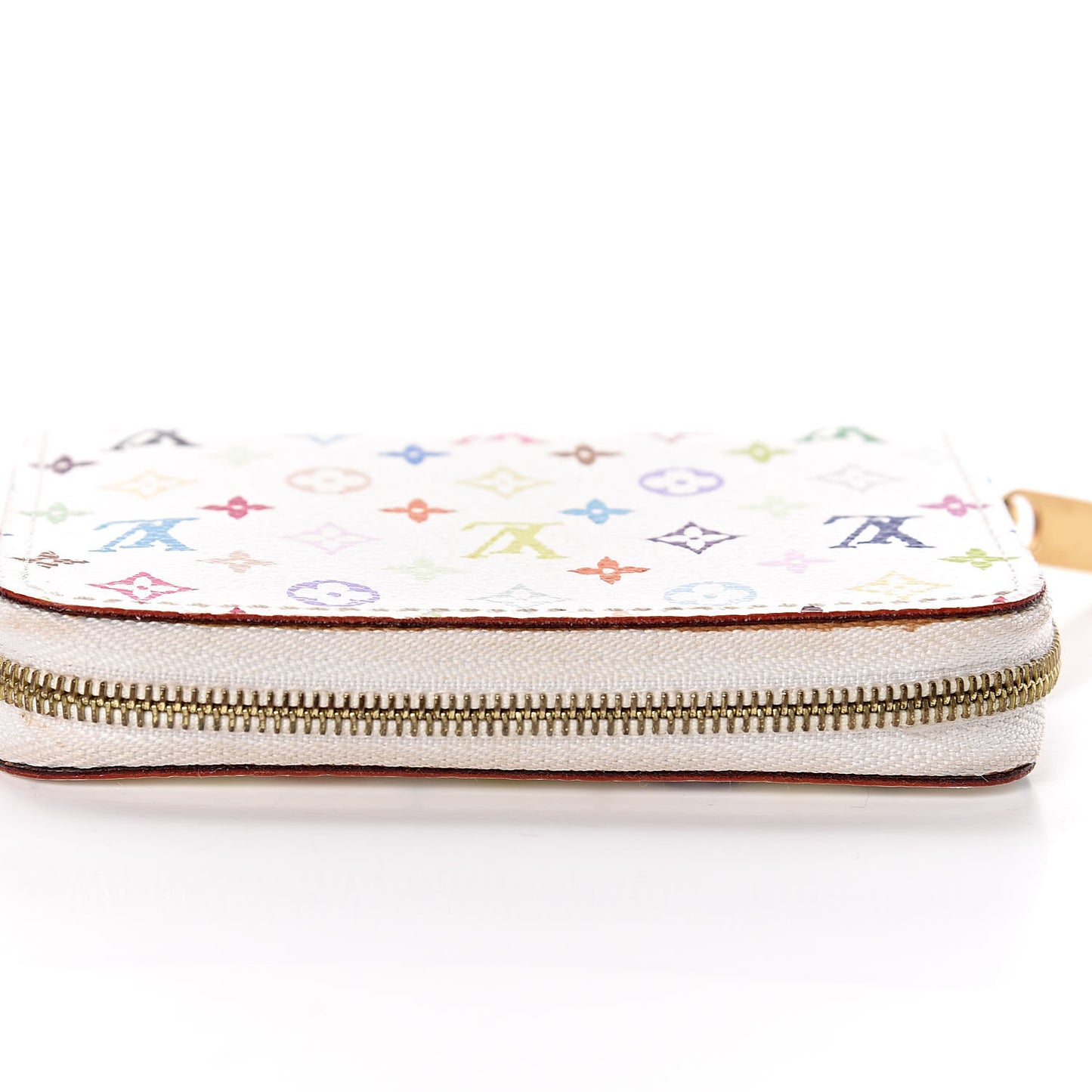 Monogram Multicolor Zippy Coin Purse Wallet White Litchi