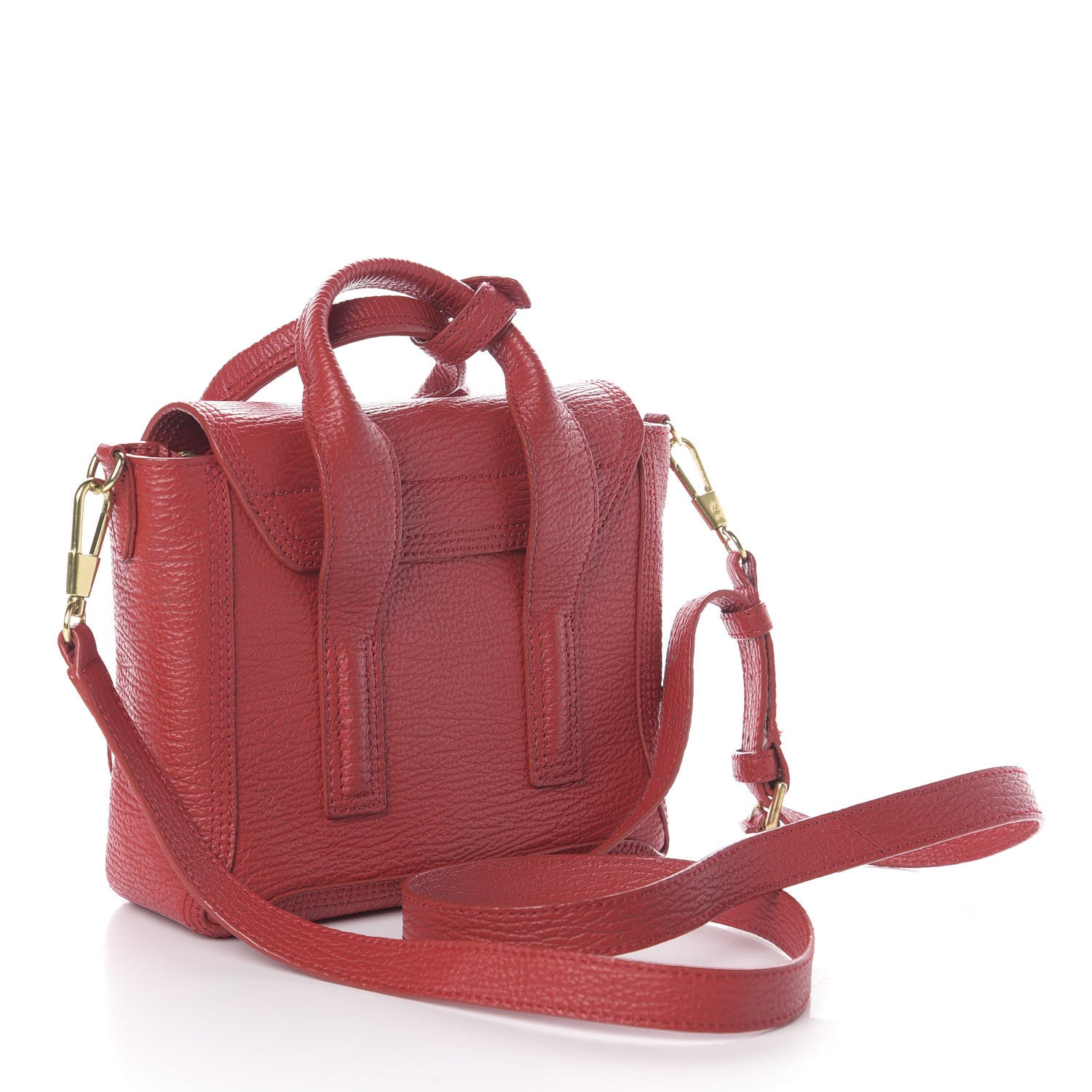3.1 Phillip Lim 3.1 Textured Calfskin Mini Pashli Satchel Red 3 of 9