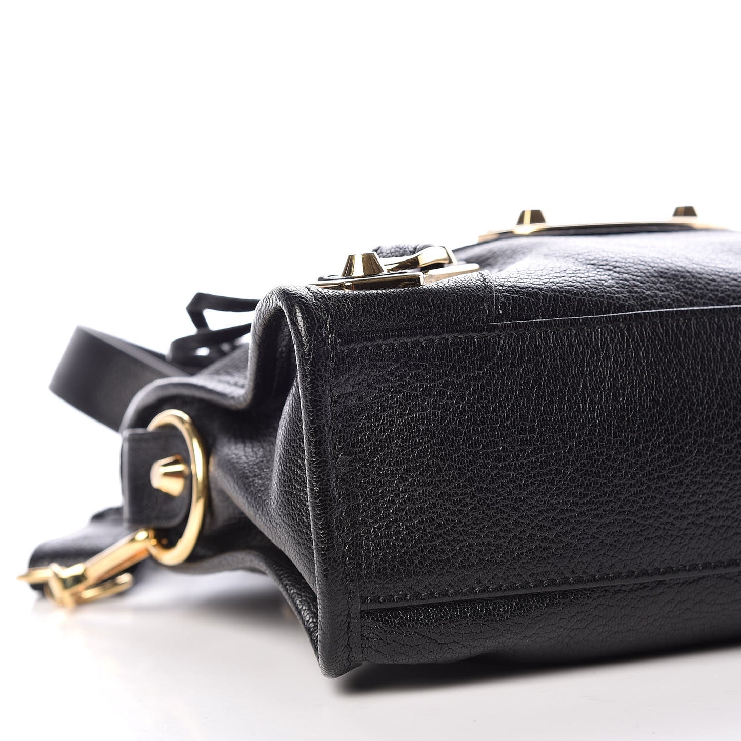 Chevre Gold Metallic Edge Hardware Mini City Black