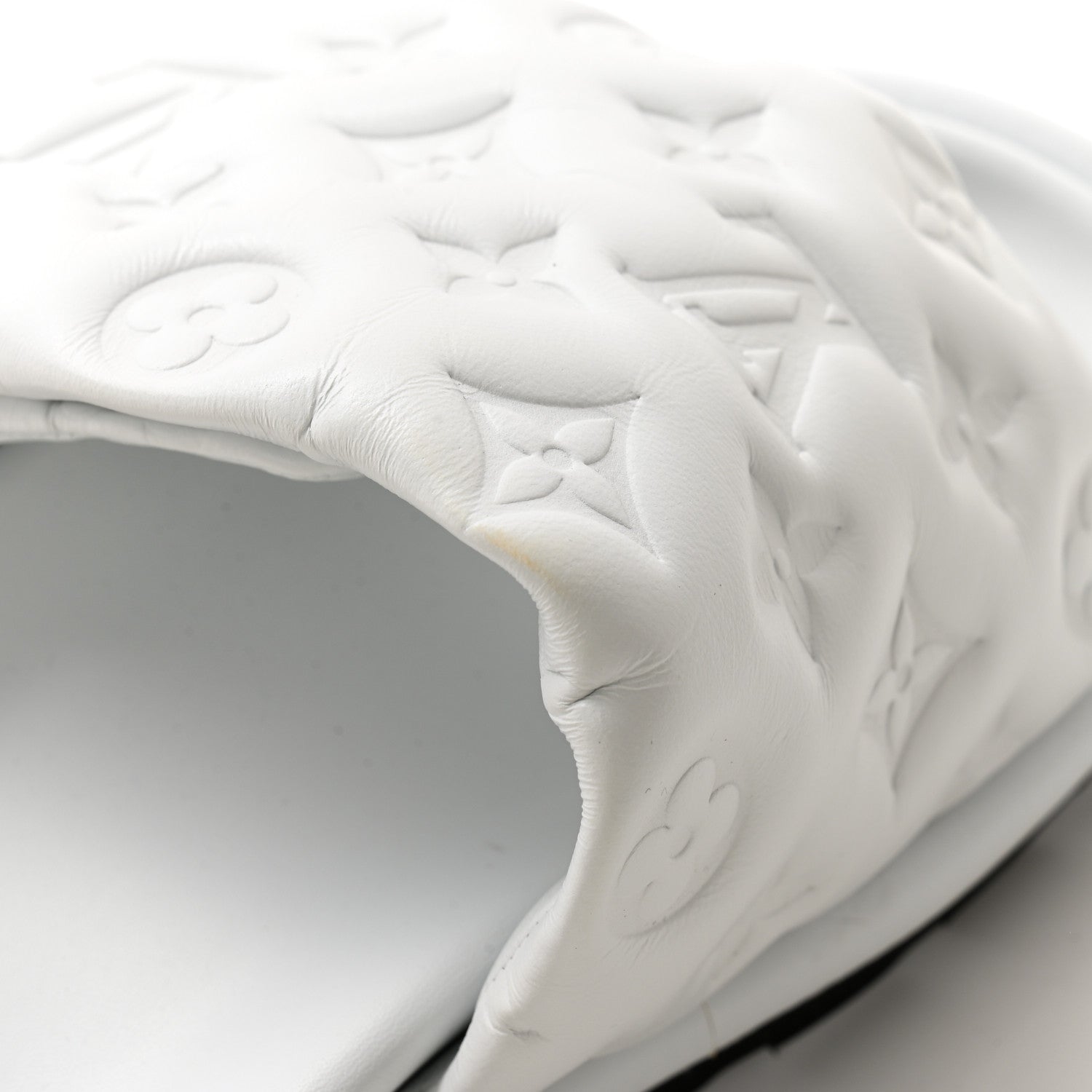 Louis Vuitton Lambskin Embossed Monogram Pool Pillow Flat Comfort Mule 36 White 11 of 11