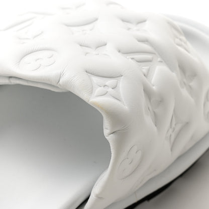 Louis Vuitton Lambskin Embossed Monogram Pool Pillow Flat Comfort Mule 36 White 11 of 11