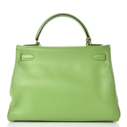 Hermes Veau Gulliver Kelly Retourne 32 Vert Cru 5 of 46
