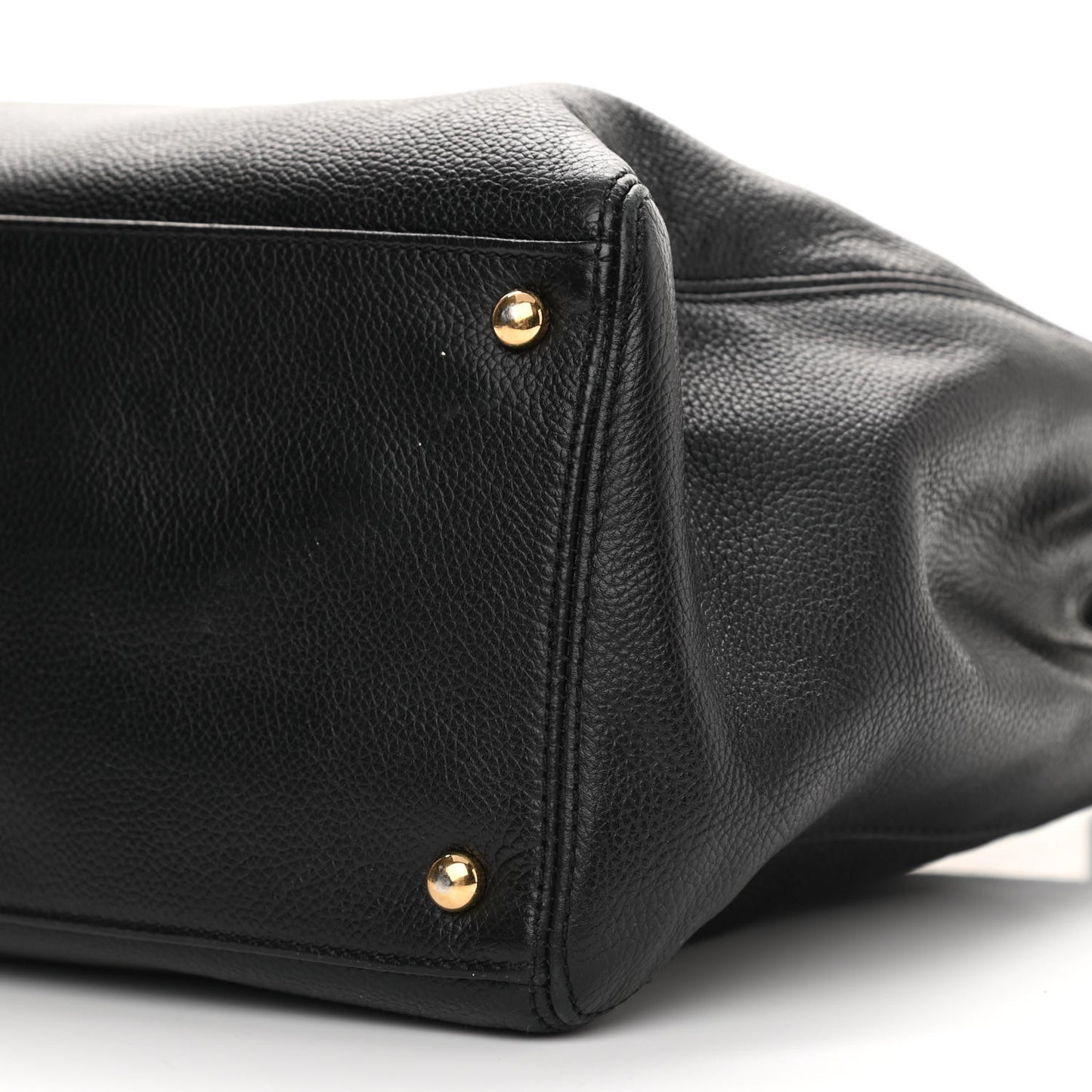 Calfskin Cerf Executive Shopper Tote Black