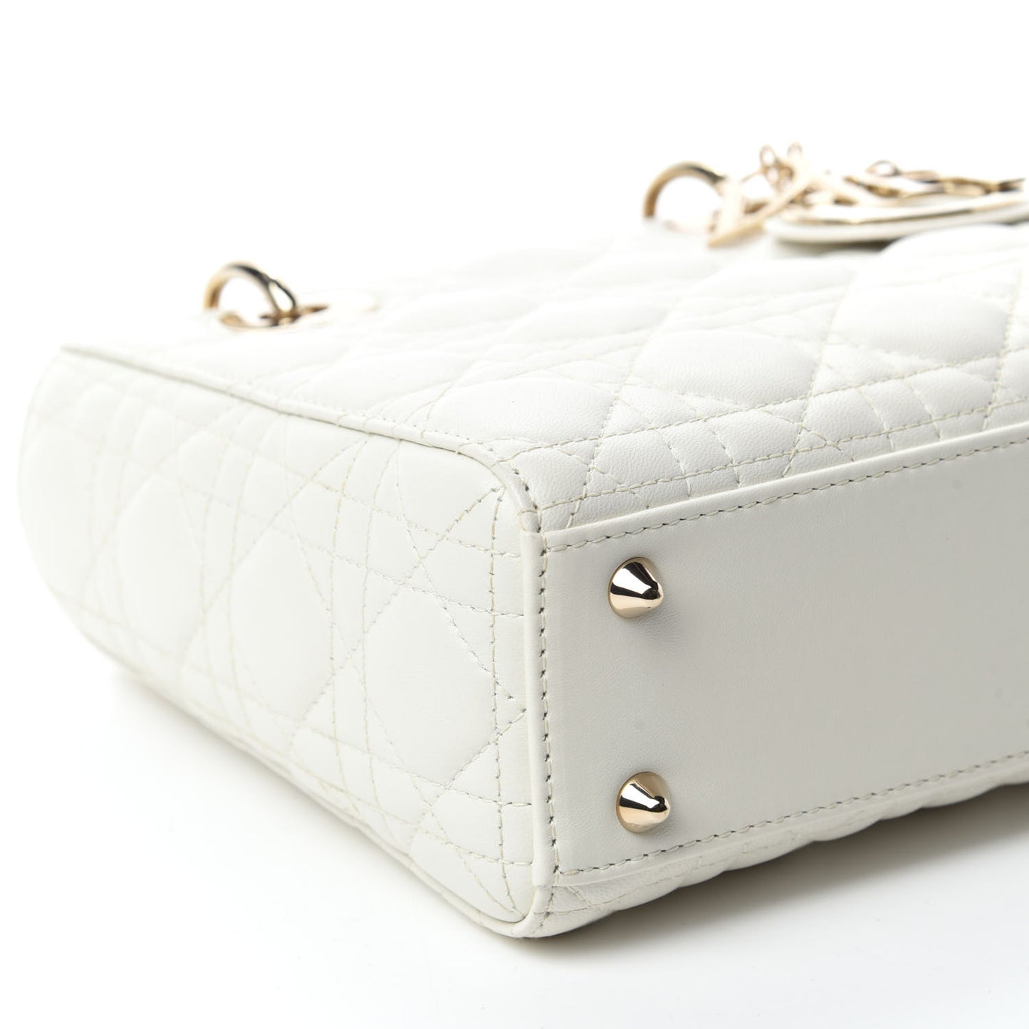 Lambskin Cannage Small My ABCDior Lady Dior White