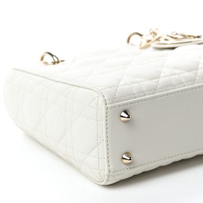 Christian Dior Lambskin Cannage Small My ABCDior Lady Dior White 6 of 12