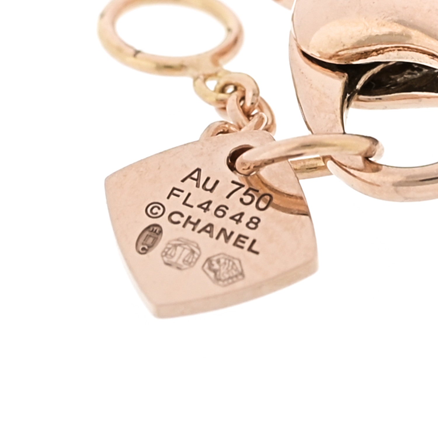 Chanel 18K Beige Gold Ruby Coco Crush Station Bracelet 1807221