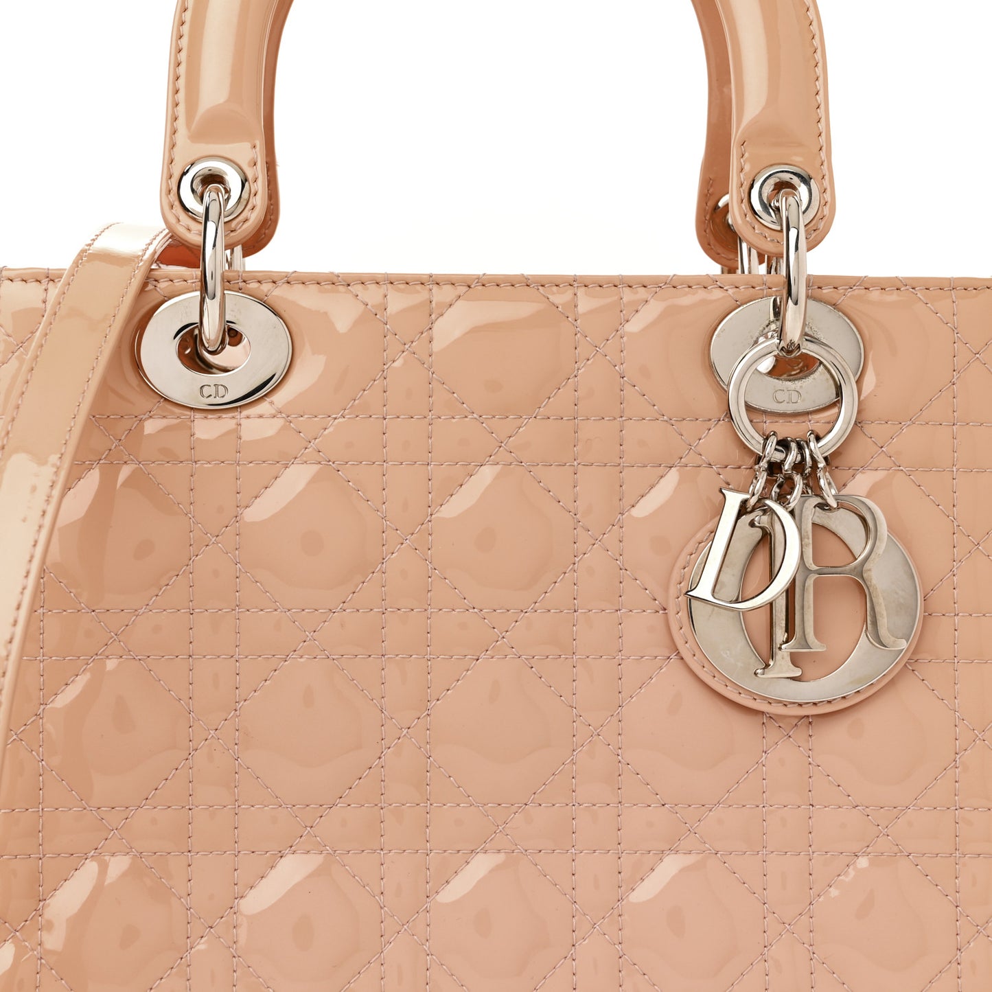 Patent Cannage Medium Lady Dior Light Pink