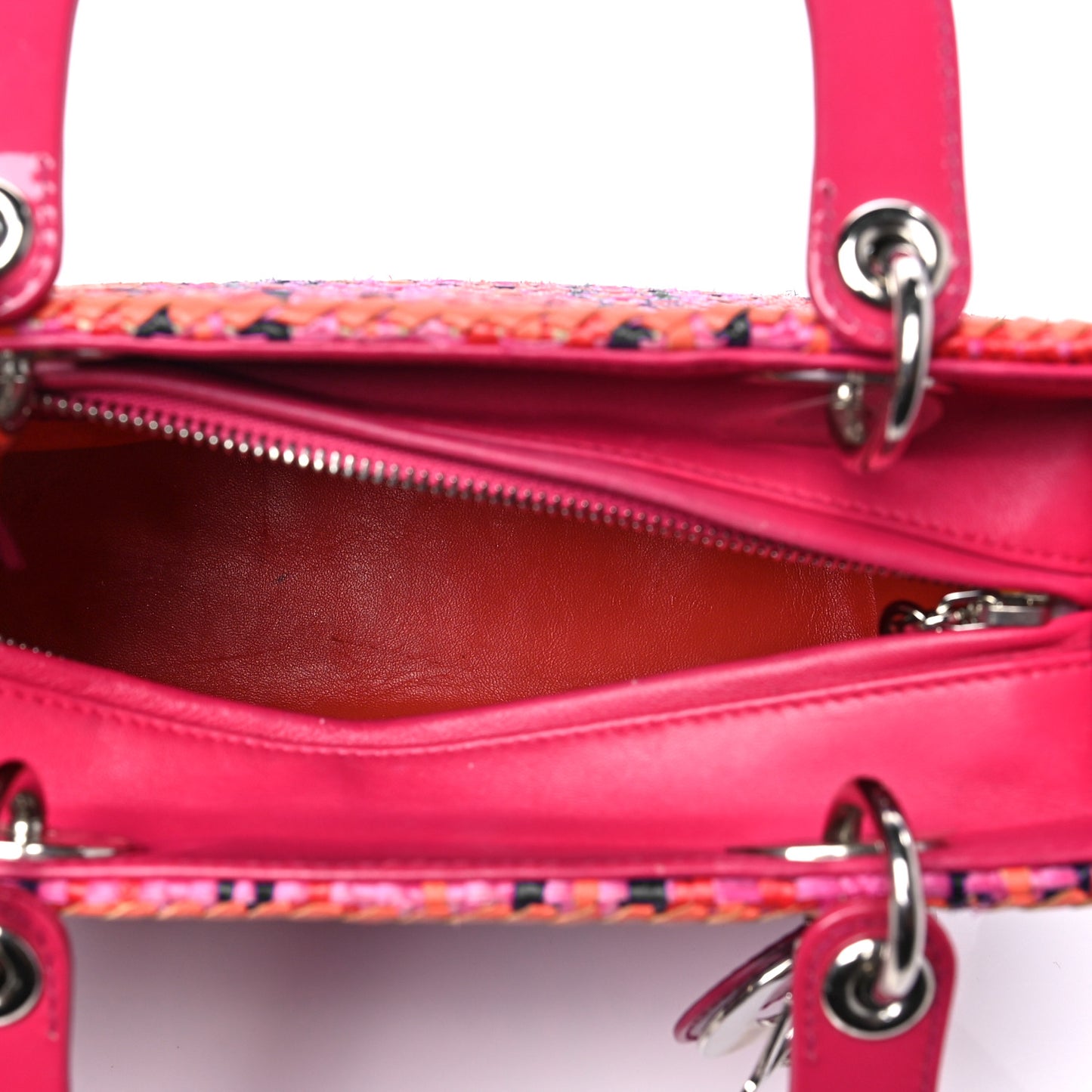 Raffia Patent Medium Lady Dior Multicolor