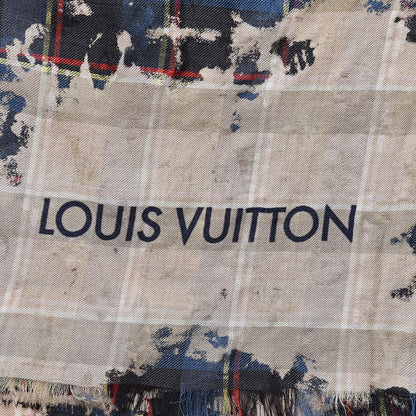 Louis Vuitton Wool Silk Plaid Printed Scarf Multicolor 4 of 5