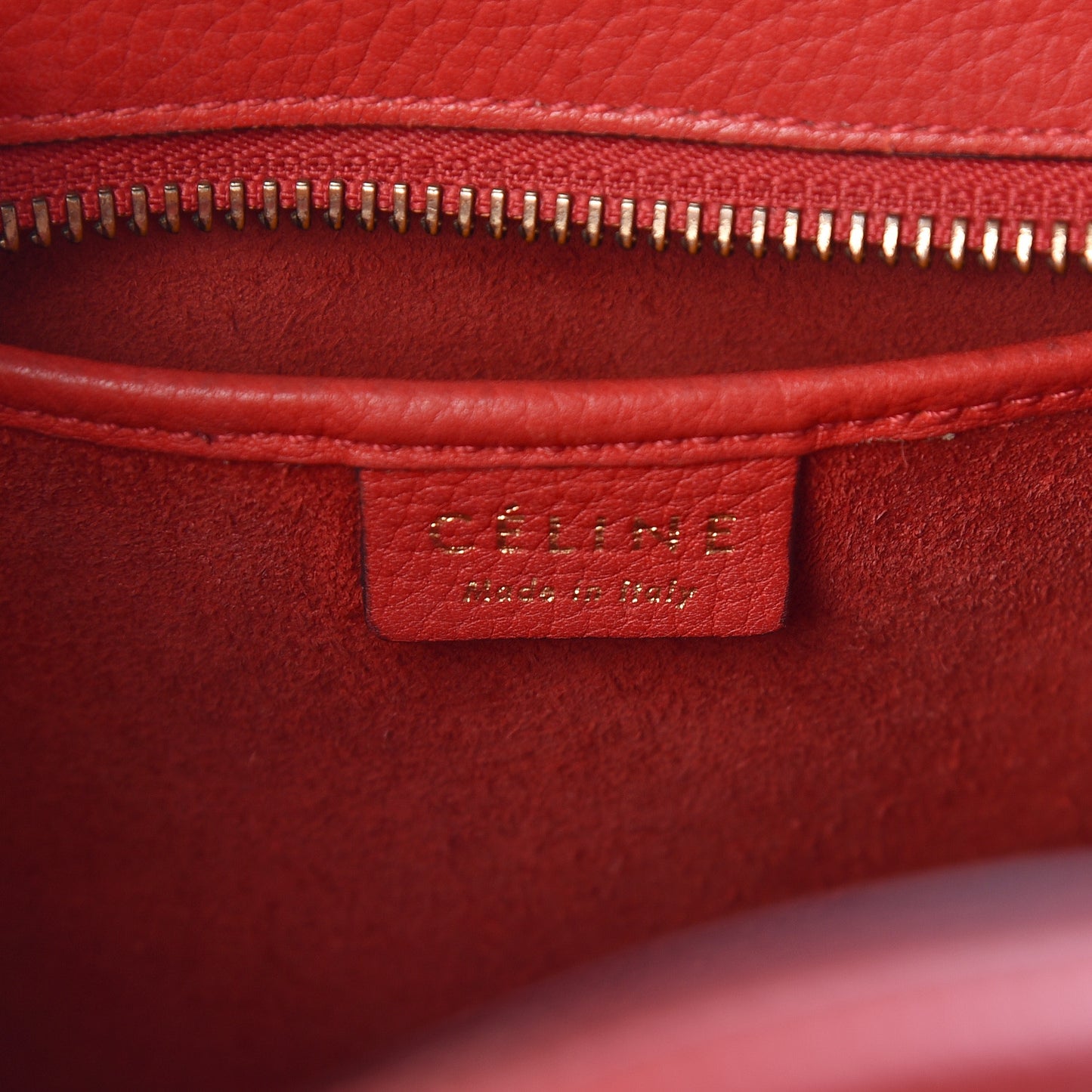 Drummed Calfskin Nano Luggage Red