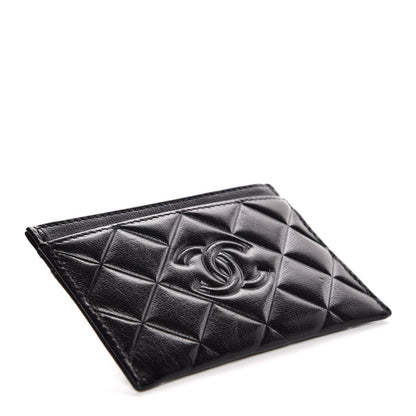 Chanel Lambskin Quilted Diamond CC Card Holder Black 4 of 9