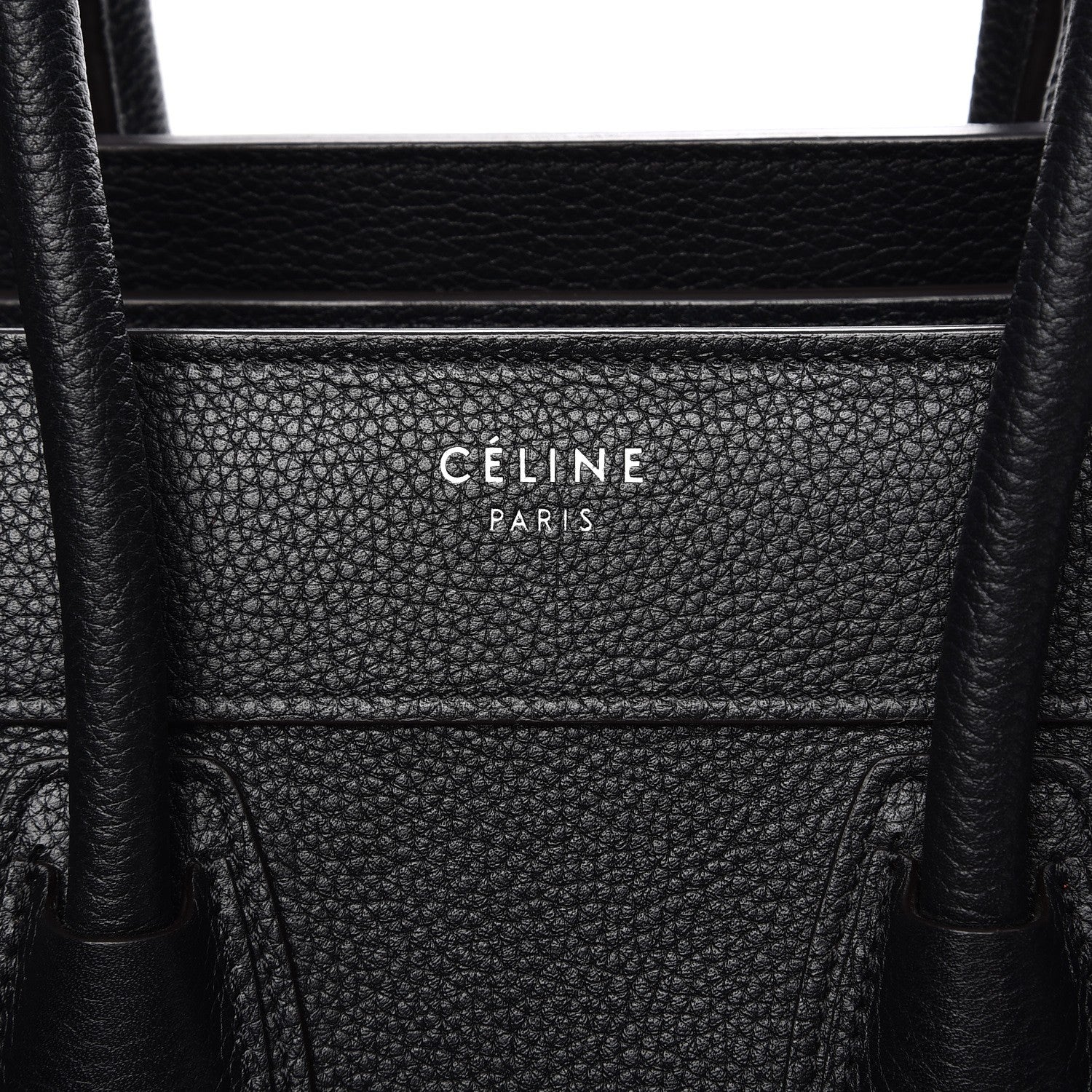 Celine Drummed Calfskin Micro Luggage Black 8 of 8