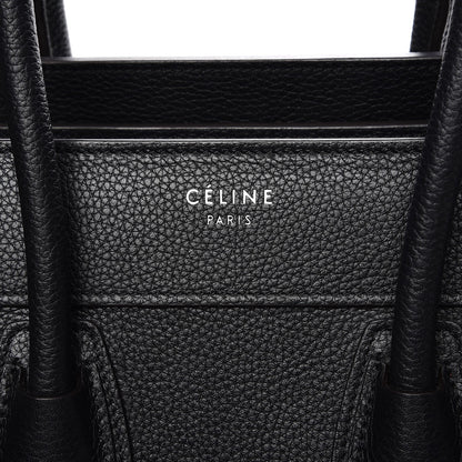 Celine Drummed Calfskin Micro Luggage Black 8 of 8
