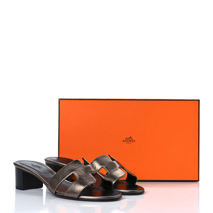 Hermes Metallic Nappa Oasis Sandals 36 Dore Vieilli 9 of 9