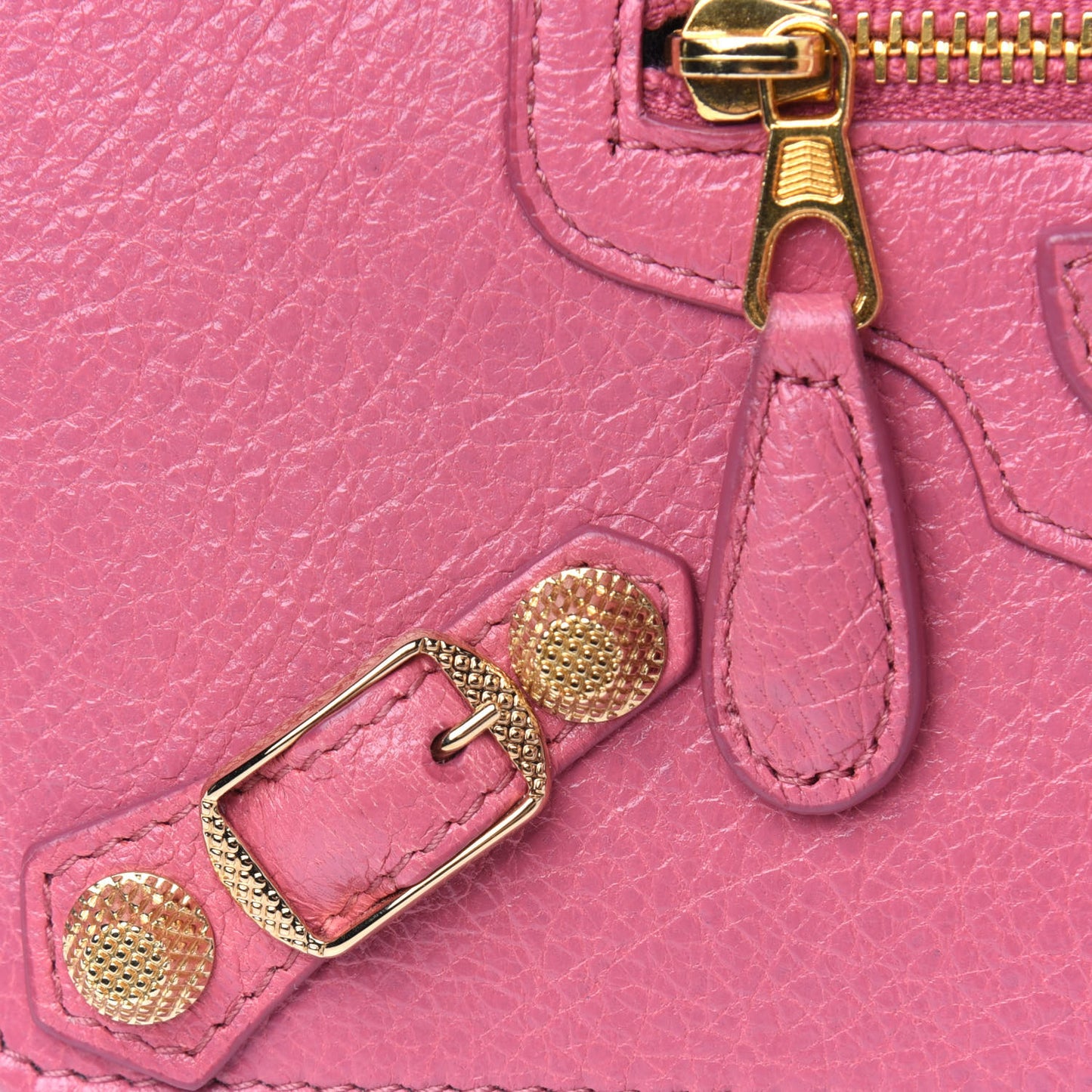 Agneau Giant 12 Gold Hardware Money Wallet Rose Hortensia