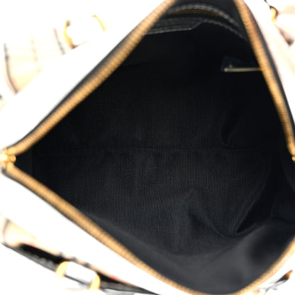 Burberry Smooth Calfskin 1983 Knight Check Link Bowling Bag Silver 5 of 10