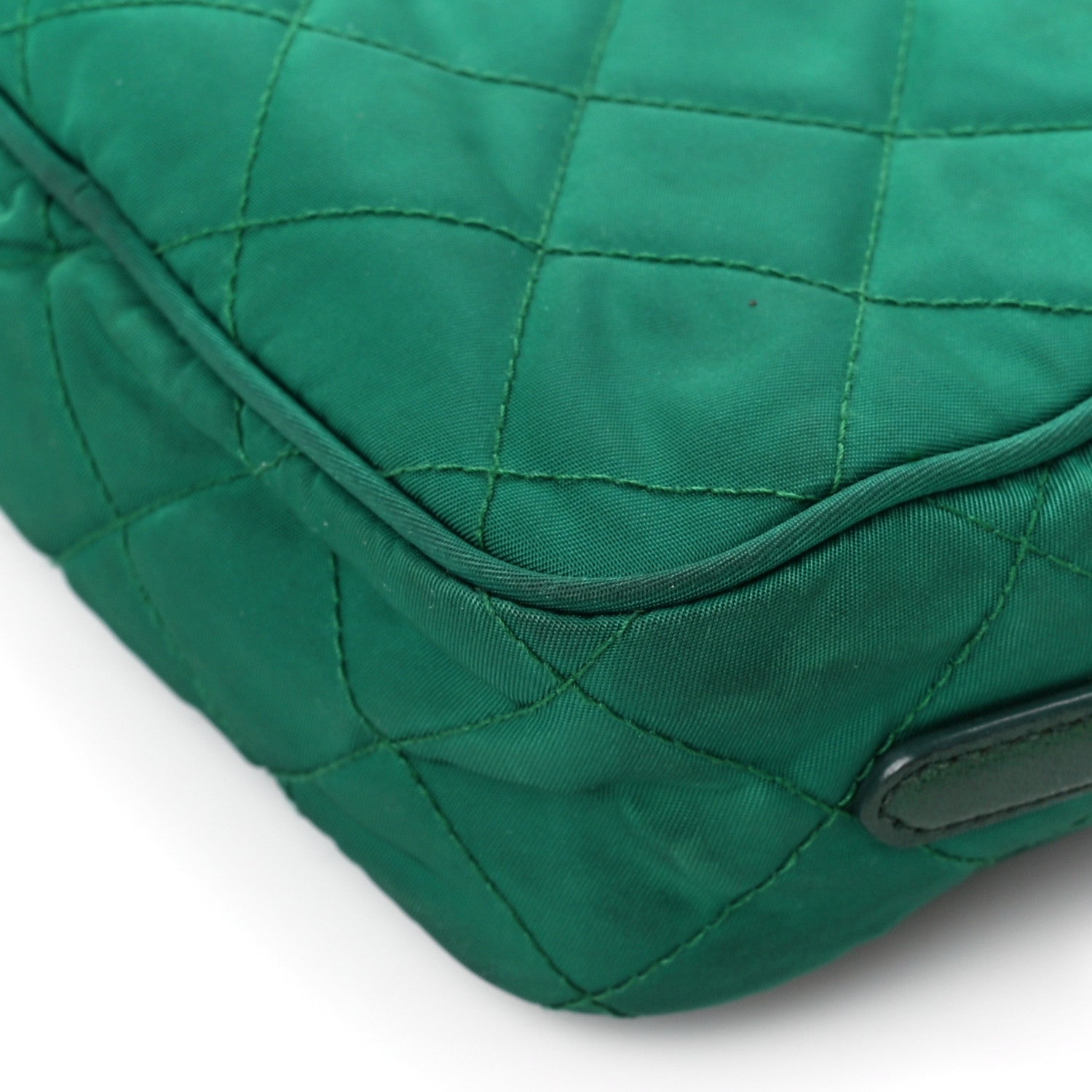 Prada Nylon Tessuto Impuntu Quilted Crossbody Bag Oleandro 11 of 14